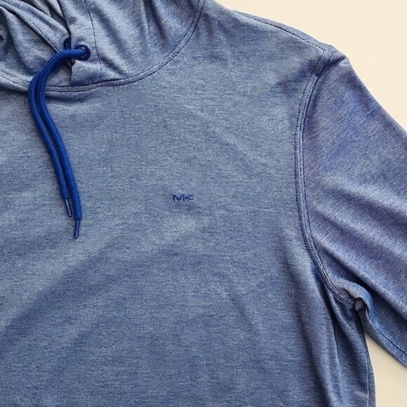 Michael Kors Women's Textured Blue Pullover Hoodie Size Medium - Picture 3 of 11